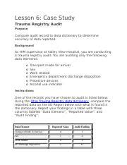 Analyzing Trauma Registry Data A Case Study Course Hero