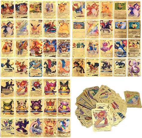 Buy Gold Foil Card Vmax Gx Dx Rare Golden Card Packs 55pcs Tcg Cards Deck Box Including Assorted