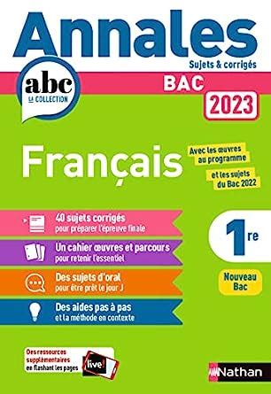 Annales Abc Du Bac Fran Ais Re Sujets Et Corrig S