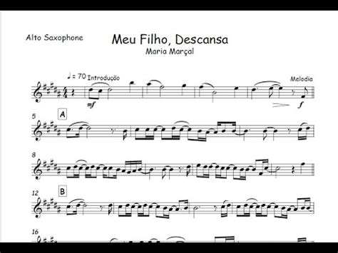 Meu Filho Descansa Maria MarçalPartitura Melódica Sax Alto Sax