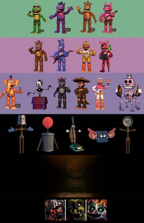 Fnaf 6 All Animatronics 2 By Luvus 7 On Deviantart