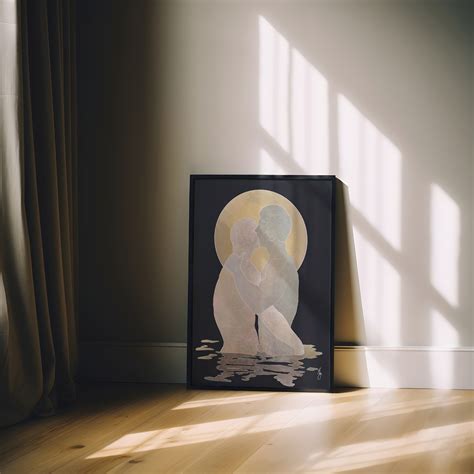 Minimalist Gay Art Print Gay Male Painting Framed Gay Art Gay Couple Print Black And White Gay