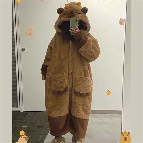 Adult Capybara Cosplay Costume Robes Kigurumi Onesie Anime Nightgown