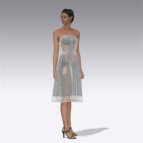 Women Dress Clo3d Model Turbosquid 2008978