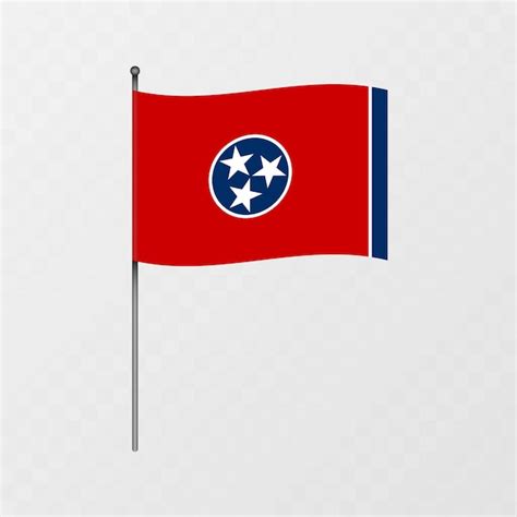 Premium Vector Tennessee State Flag On Flagpole Vector Illustration