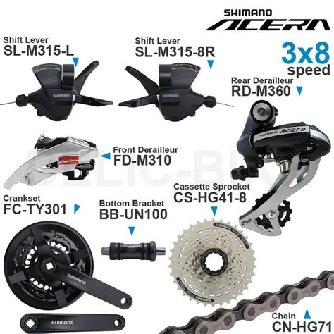 SHIMANO ALTUS Acera 3x8 Speed Groupset Include M315 Shifter M310 Front