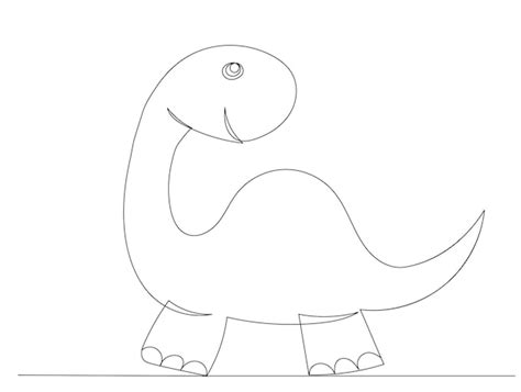 Dibujo De Contorno De Dinosaurio Por Un Vector Aislado De L Nea