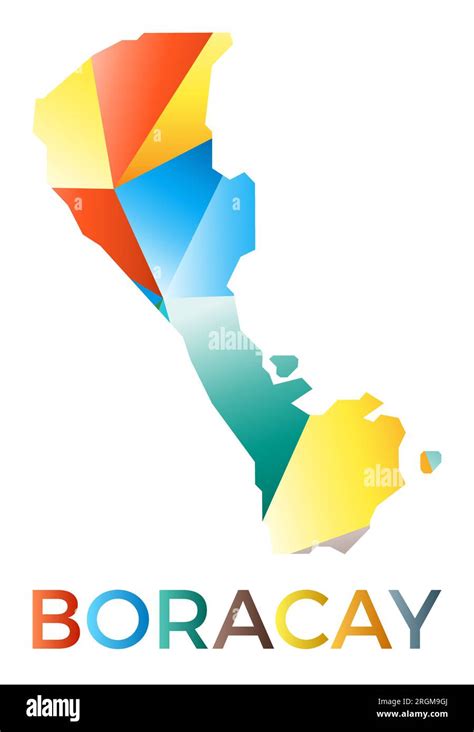 Bright Colored Boracay Shape Multicolor Geometric Style Island Logo