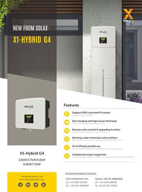 Solax X1 Hybrid 37 D G4 Solax 1 Phase Inverter With Dc Switch Amg