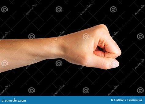 Woman Clenched Fist Concept Of Unity Fight Or Cooperation Stock Photo