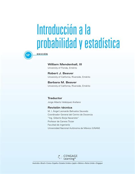 Introducción a la Probabilidad y Estadística 14a Ed William