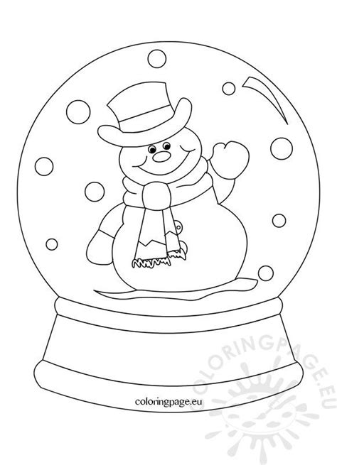 Snow Globe Template Printable Sketch Coloring Page