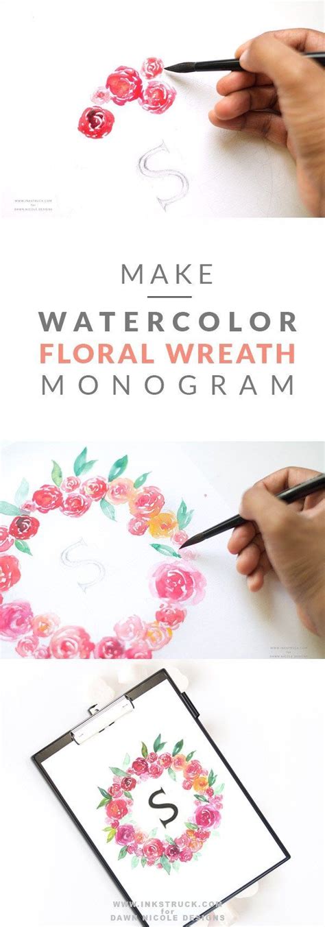 DIY WATERCOLOR FLOWER WREATH Inkstruck Studio Floral Wreath