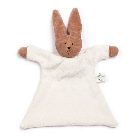 Doudou Plat Nanchen Natur Lapin Coton Bio Eponge Ecru Doudou Bio