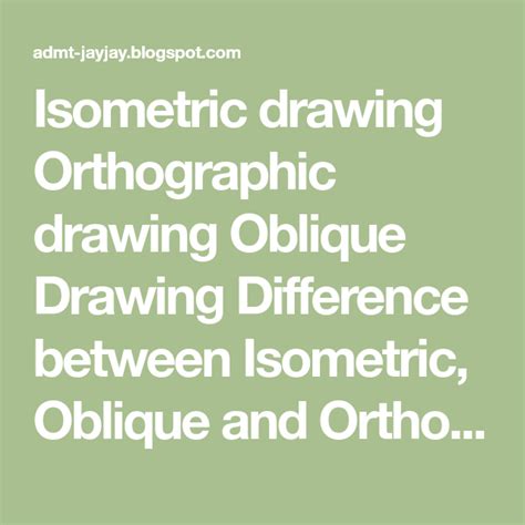 Understanding Isometric, Oblique, and Orthographic Drawings