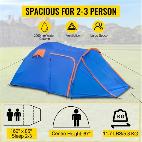 VEVOR Motorcycle Camping Tent, 2-3 Person Motorcycle Tent for Camping, Waterproof Motorcycle ...