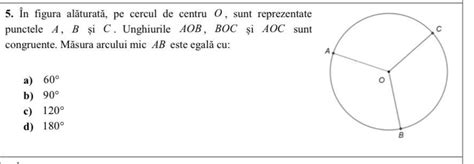 N Figura Al Turat Pe Cercul De Centru O Sunt Reprezentate