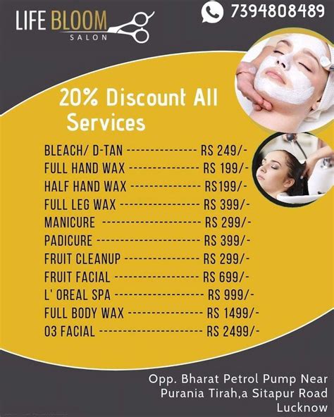 Life Bloom Salon Offers Special 20 Discount All Beauty Services