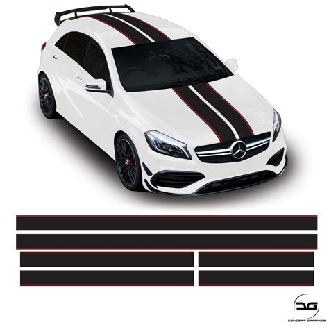 Mercedes A Class Full Body Stripe Stripe Stickers Concept Graphics