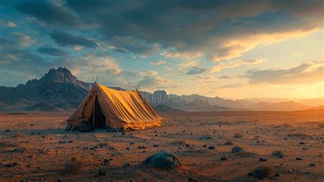 Desert Night Resort. Glamping Arabic Tents Stock Image - Image of ...