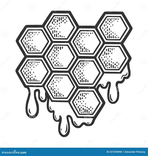 Honey Sketch Poster Honeycomb And Bees Flyer Set Organic Food Design