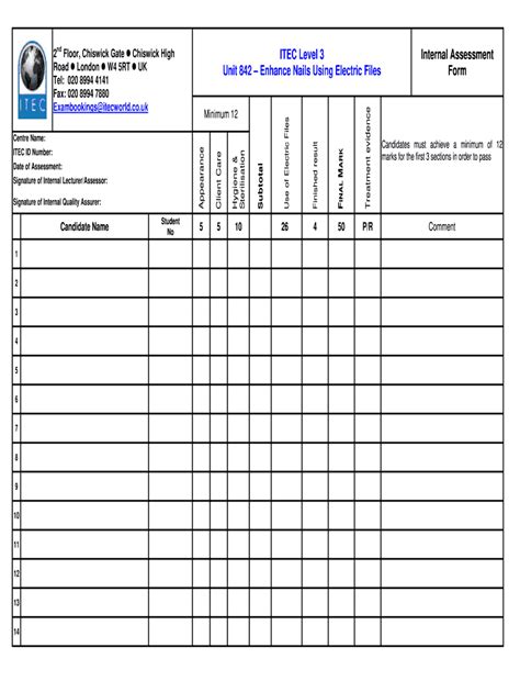 Fillable Online Itecworld Co Itec Level Unit Itecworld Co Fax