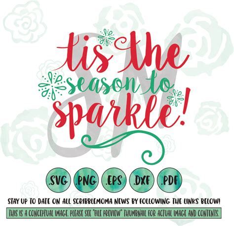 Tis The Season To Sparkle Svg Christmas Cut File By Scribblemoma