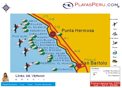 Mapa Playas De Lima Sur 1 Pachacamac El Silencio Punta Hermoza