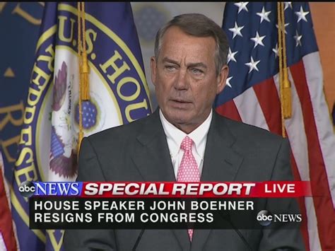 House Speaker Boehner To Resign From Congress