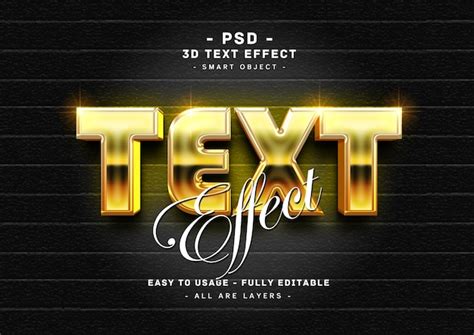 Efeito De Texto Dourado D Edit Vel Psd Premium