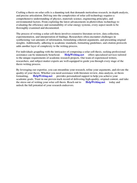 Solar Cell Thesis Pdf Photovoltaics Solar Cell