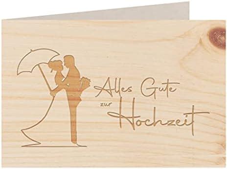 Holzgrußkarte ALLES GUTE ZUR HOCHZEIT 100 handmade in Österreich