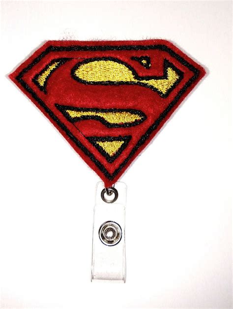 Superman Badge Holder ID Badge Holder Hero Badge Reel Super Etsy Id