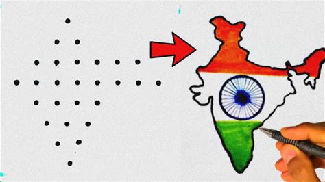 India Map Drawinghow To Draw India Map With Dots Easily How To Draw