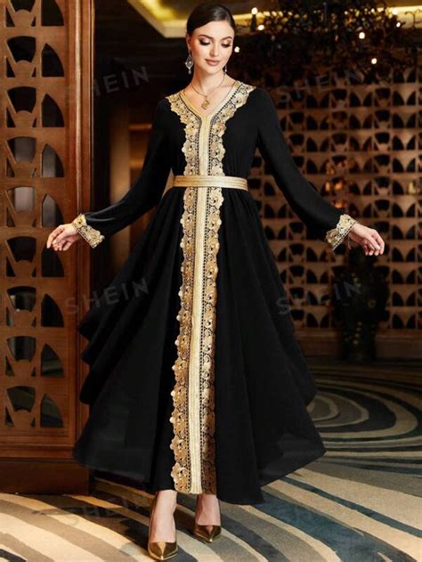 SHEIN Najma Arabic Traditional Long Kaftan Turkish Style For Sale