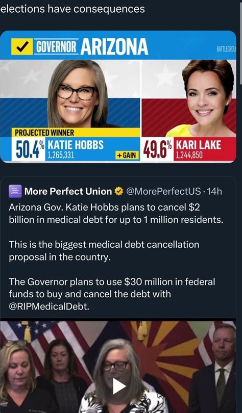 Elections Have Consequences Arizona Projected Winner Katie Hobbs Kari