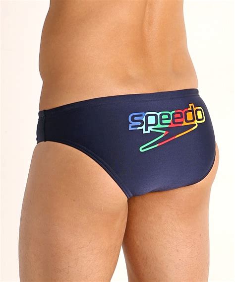 Speedo One Graphic Rainbow Pride Swim Brief Peacoat 7052119 401 Free