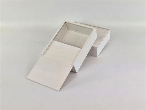 Caja De Madera Pino Blanca X X Cm Con Tapa Corredera Ref