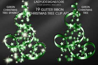 Green Ribbon Sparkle Christmas Tree Graphic By Ladyjdesignstore