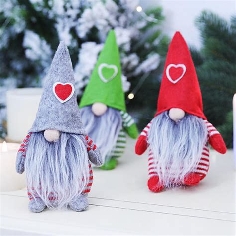 Merry Christmas Long Hat Swedish Santa Gnome Plush Doll Ornament Xmas Tree Decor Uygun Fiyatlı