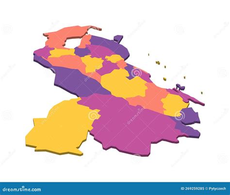 Venezuela Political Map Of Administrative Divisions Stock Illustration