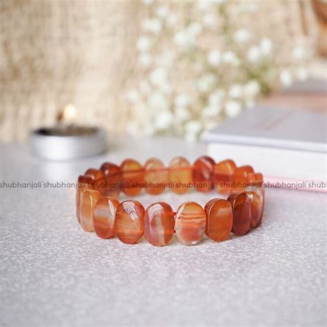 Crystal Bracelet Buy Online Red Carnelian Oval Faceted Bracelet