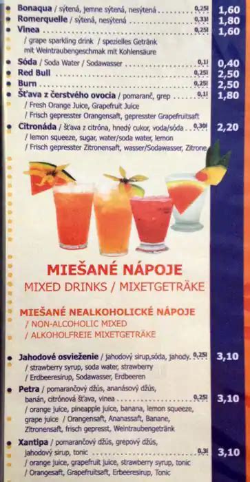 Menu At Vienna Cafe Bratislava