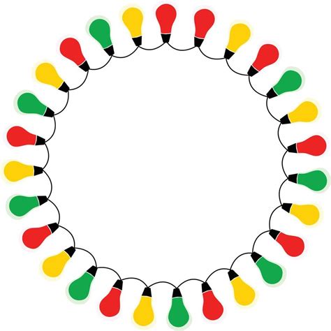 Christmas Lights Circle Frame Isolate On White Background 10686675