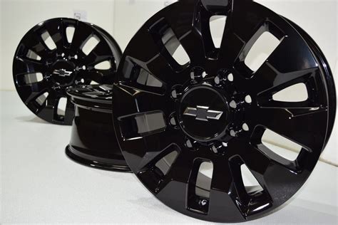 20 Chevy Silverado High Country Black 2500 3500 Factory OEM Wheels