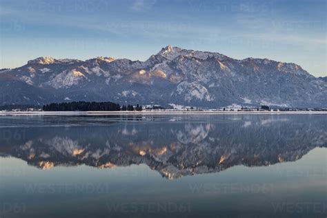 Germany Bavaria View Of Forggensee Lake Stock Photo