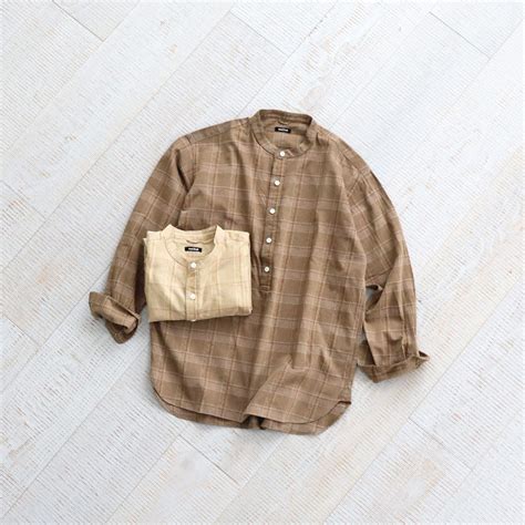 maillot mature マイヨマチュア twill check pull over stand shirt ツイルチェックプルオーバースタンドシャツ MAS