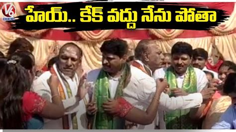 Malla Reddy And Mp Santosh At Cm Kcr Birthday Cake Cutting Kcr