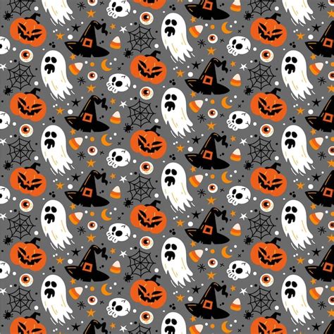 Diseño plano de patrón de halloween Vector Gratis