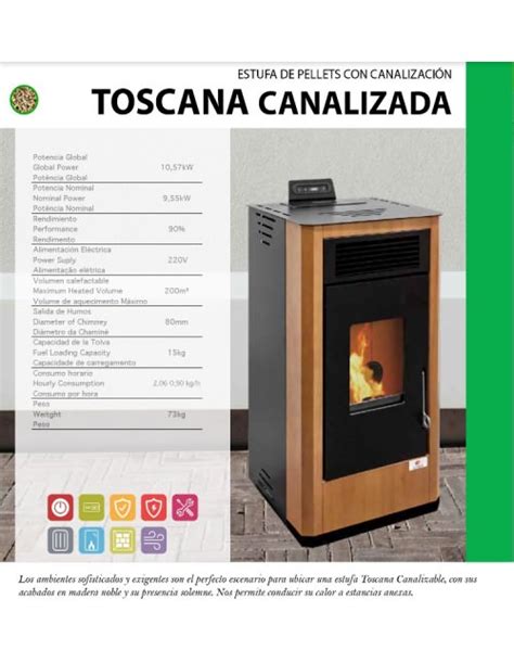 Estufa Pellets Eider Biomasa Toscana Canalizada Madera